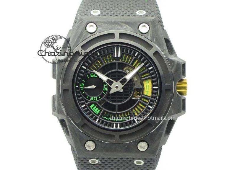 Original Spidolite II Tech Green Forged Carbon V6F Best Edition On Black Nylon Strap A 7528
