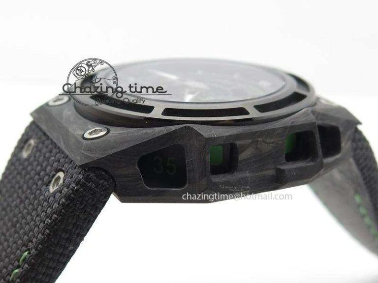 Original Spidolite II Tech Green Forged Carbon V6F Best Edition On Black Nylon Strap A 7528