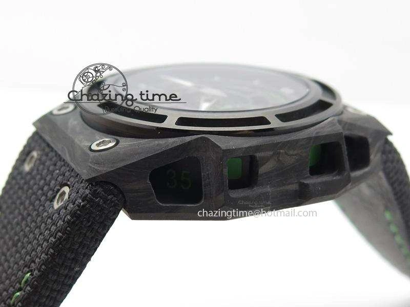 Original Spidolite II Tech Green Forged Carbon V6F Best Edition On Black Nylon Strap A 7528