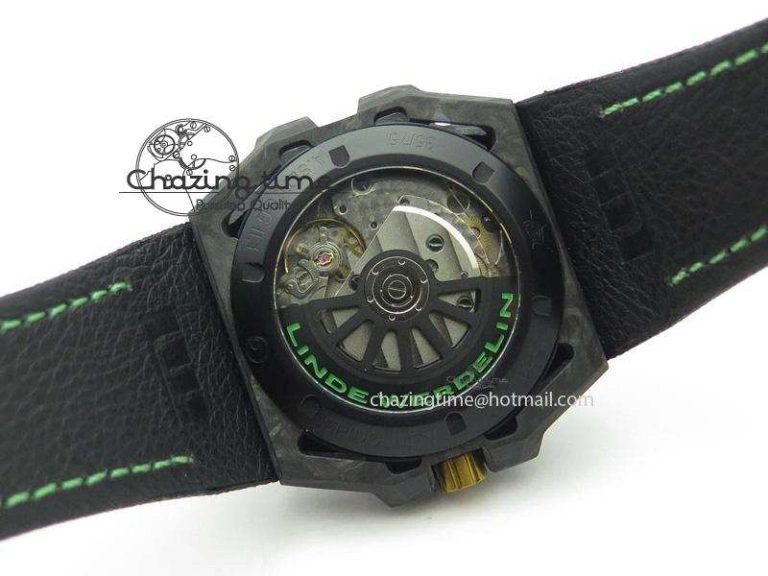 Original Spidolite II Tech Green Forged Carbon V6F Best Edition On Black Nylon Strap A 7528
