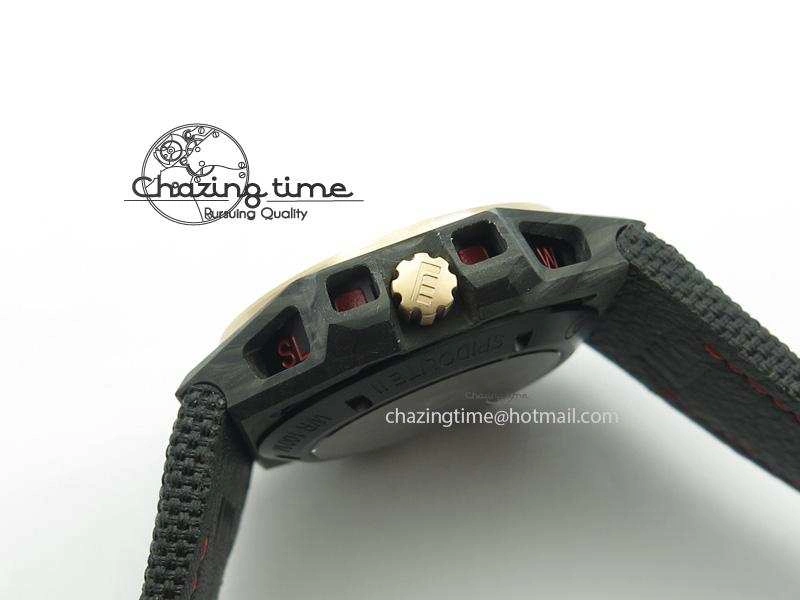 TravelReady Spidolite Tech Gold Forged Carbon  V6F Best Edition On Black Nylon Strap A 7525