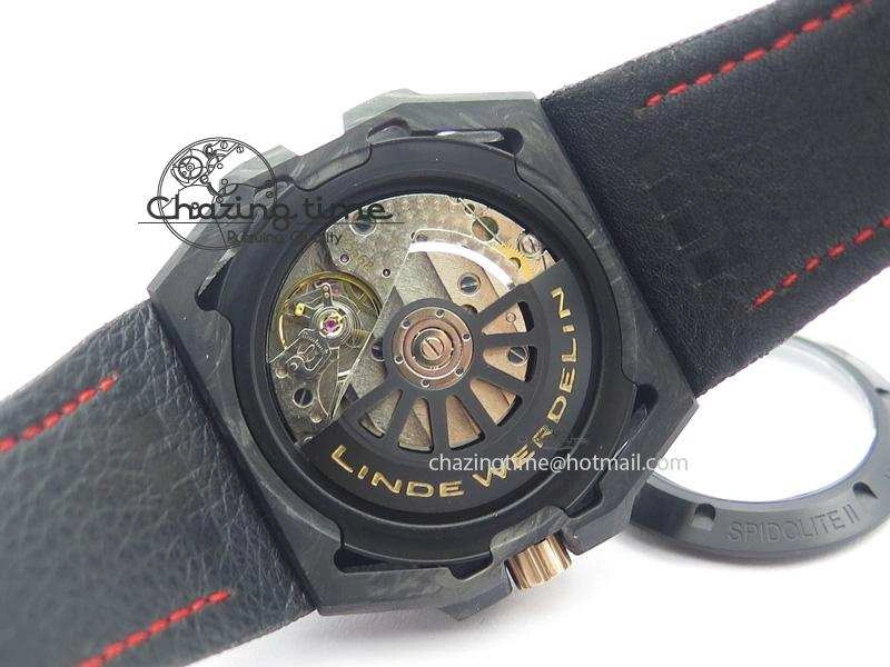 TravelReady Spidolite Tech Gold Forged Carbon  V6F Best Edition On Black Nylon Strap A 7525