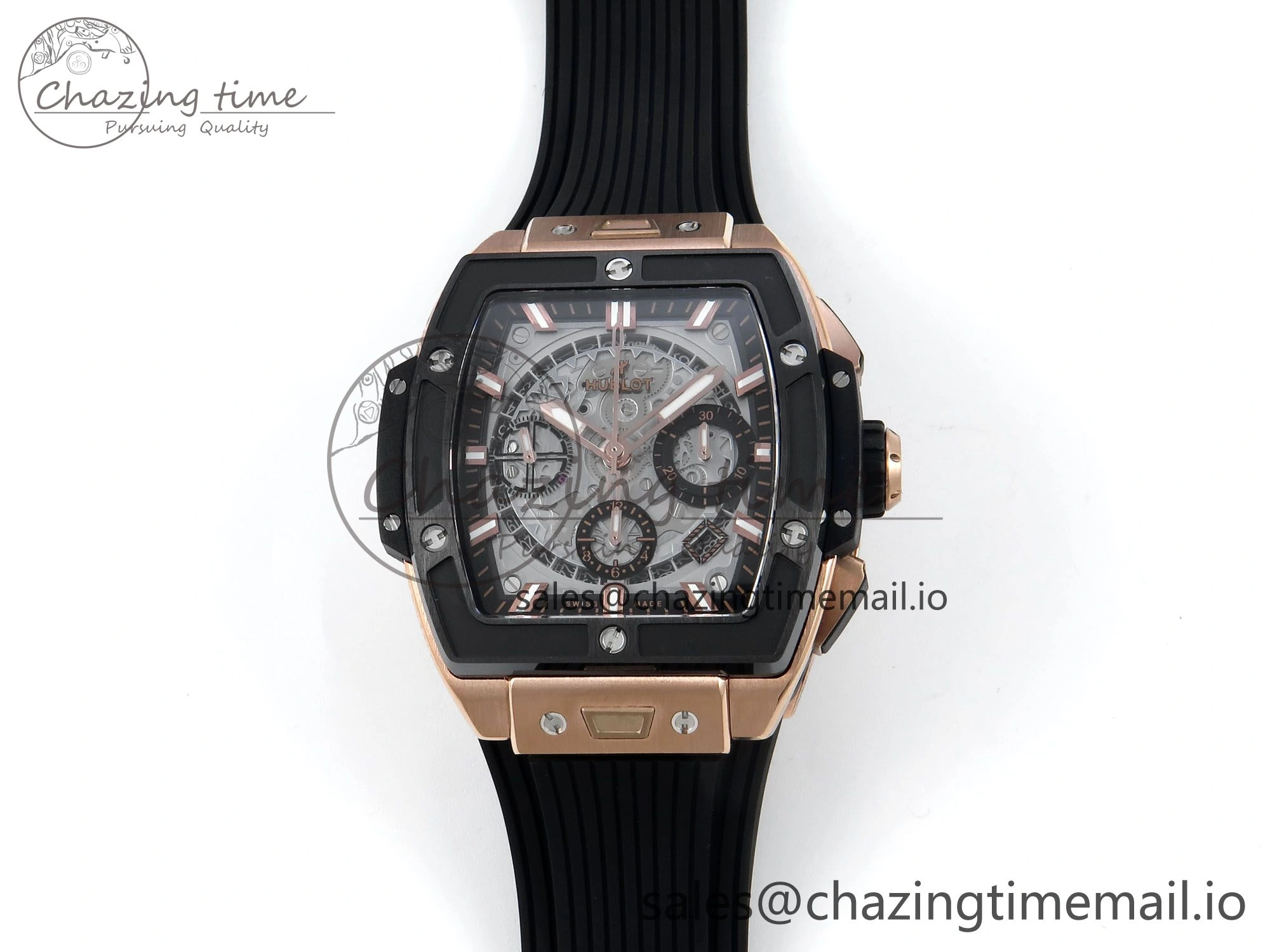 Spirit of Big Bang RG BBF 1:1 Best Edition Black Ceramic Bezel Skeleton Dial on Black Rubber Strap A Minimalist 6690