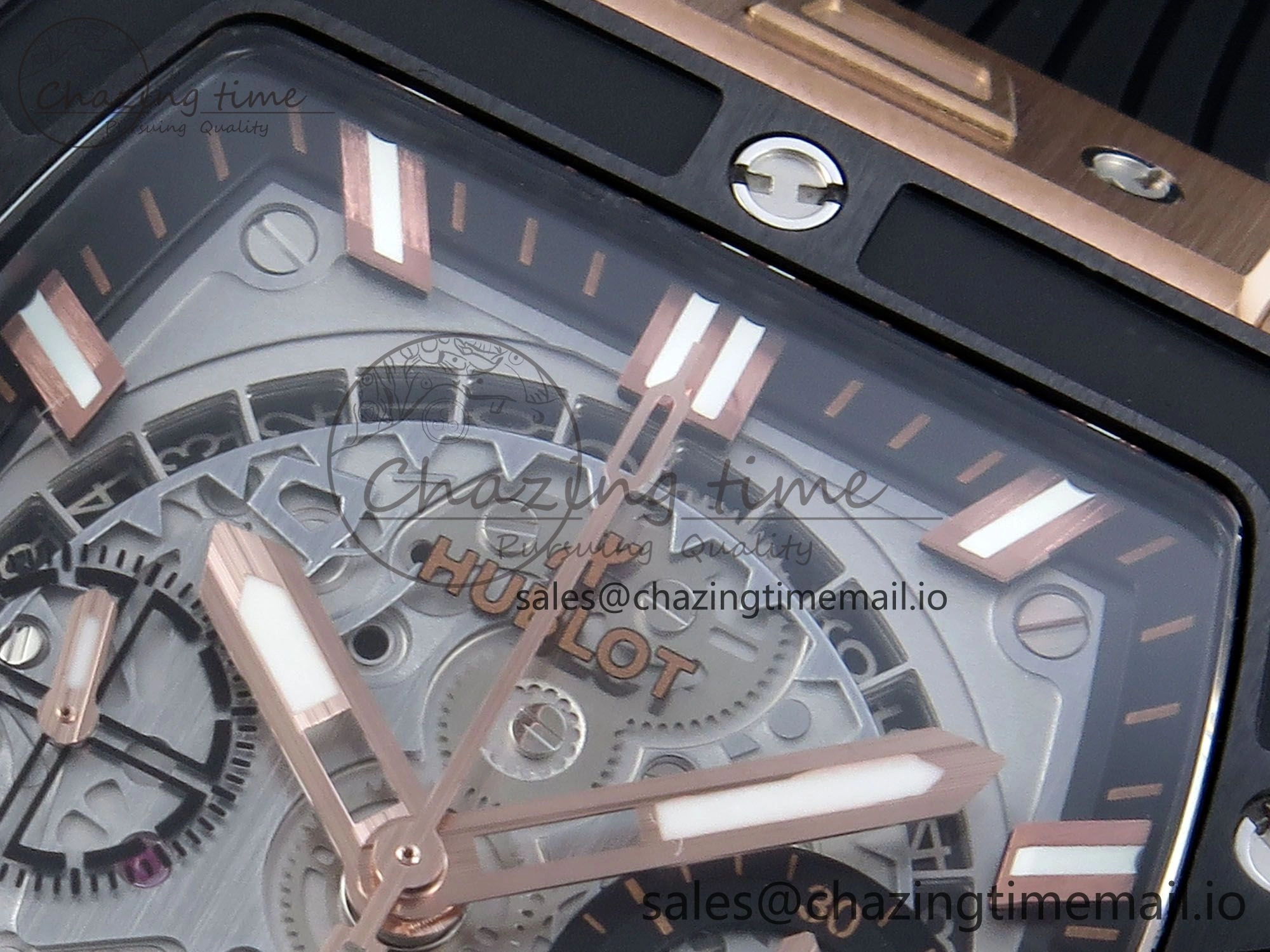 Spirit of Big Bang RG BBF 1:1 Best Edition Black Ceramic Bezel Skeleton Dial on Black Rubber Strap A Minimalist 6690