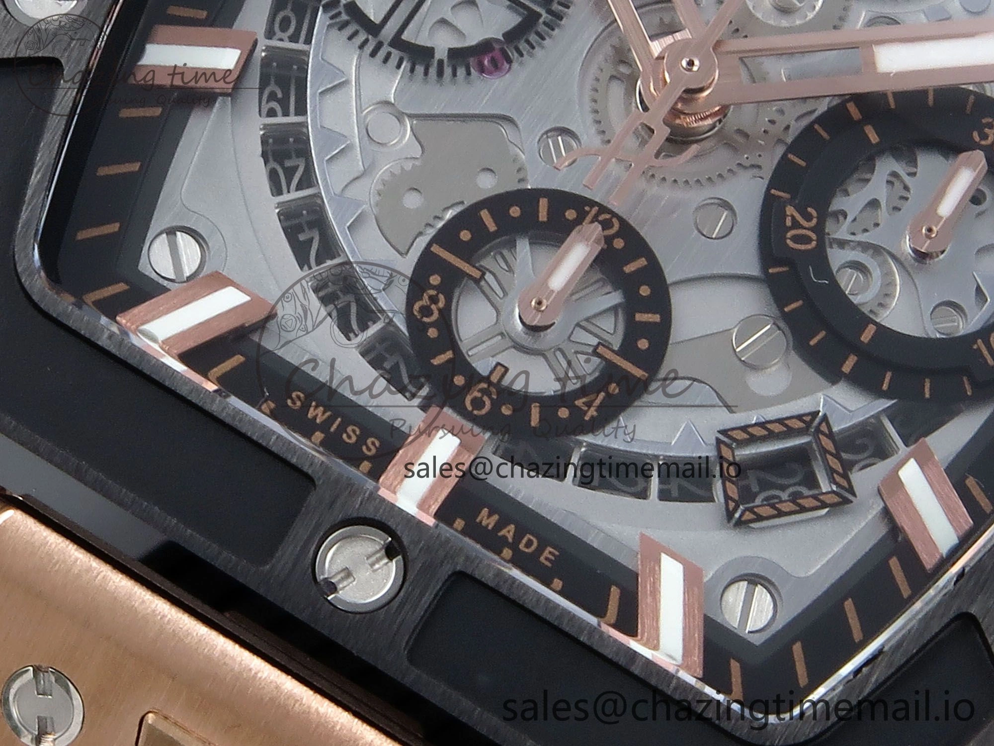 Spirit of Big Bang RG BBF 1:1 Best Edition Black Ceramic Bezel Skeleton Dial on Black Rubber Strap A Minimalist 6690