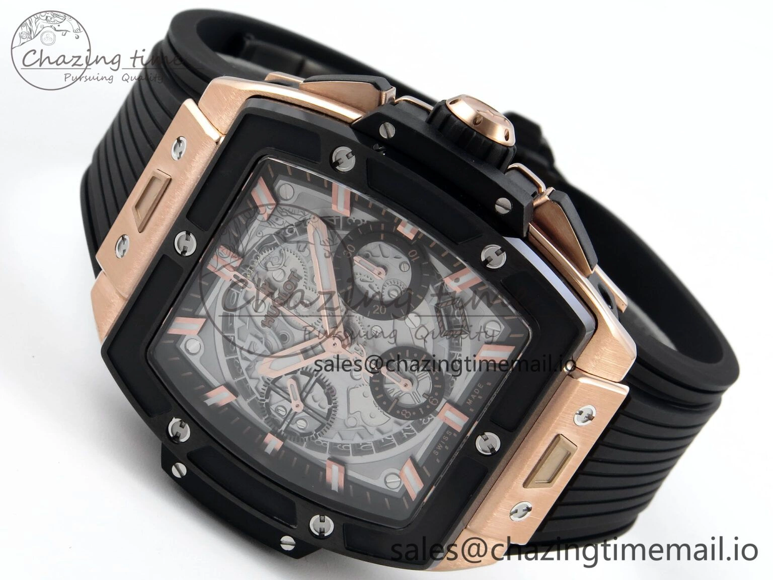 Spirit of Big Bang RG BBF 1:1 Best Edition Black Ceramic Bezel Skeleton Dial on Black Rubber Strap A Minimalist 6690