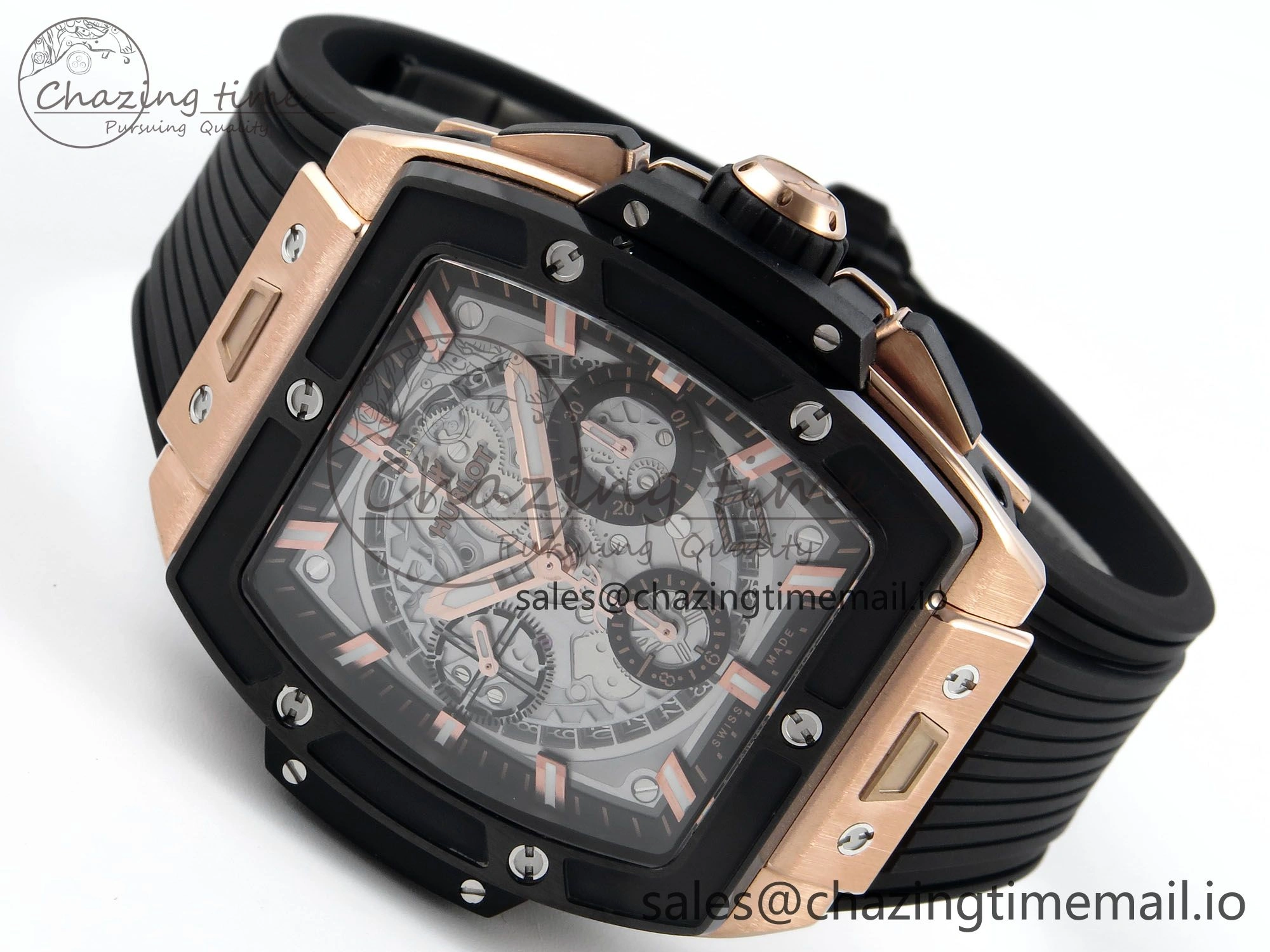 Spirit of Big Bang RG BBF 1:1 Best Edition Black Ceramic Bezel Skeleton Dial on Black Rubber Strap A Minimalist 6690