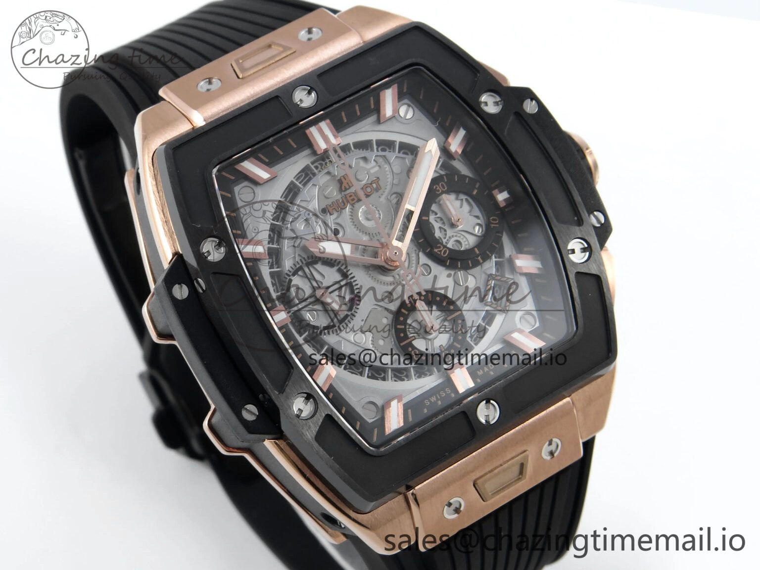 Spirit of Big Bang RG BBF 1:1 Best Edition Black Ceramic Bezel Skeleton Dial on Black Rubber Strap A Minimalist 6690