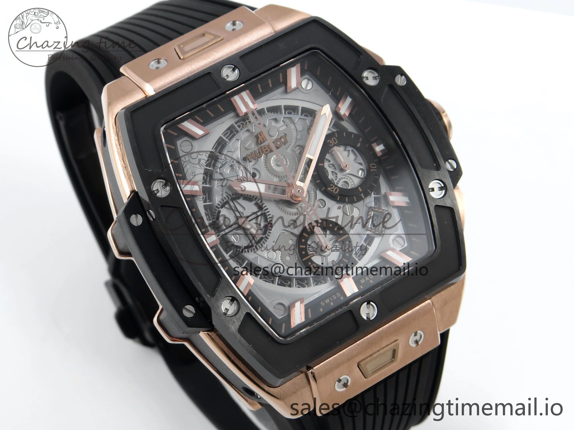 Spirit of Big Bang RG BBF 1:1 Best Edition Black Ceramic Bezel Skeleton Dial on Black Rubber Strap A Minimalist 6690
