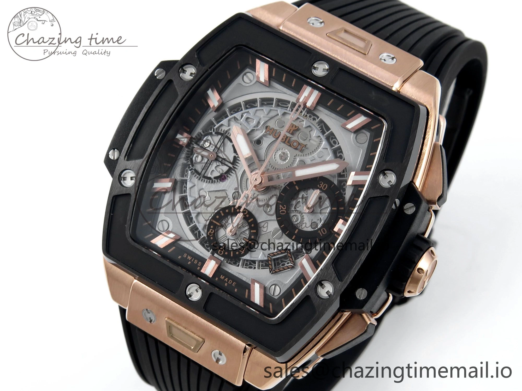 Spirit of Big Bang RG BBF 1:1 Best Edition Black Ceramic Bezel Skeleton Dial on Black Rubber Strap A Minimalist 6690