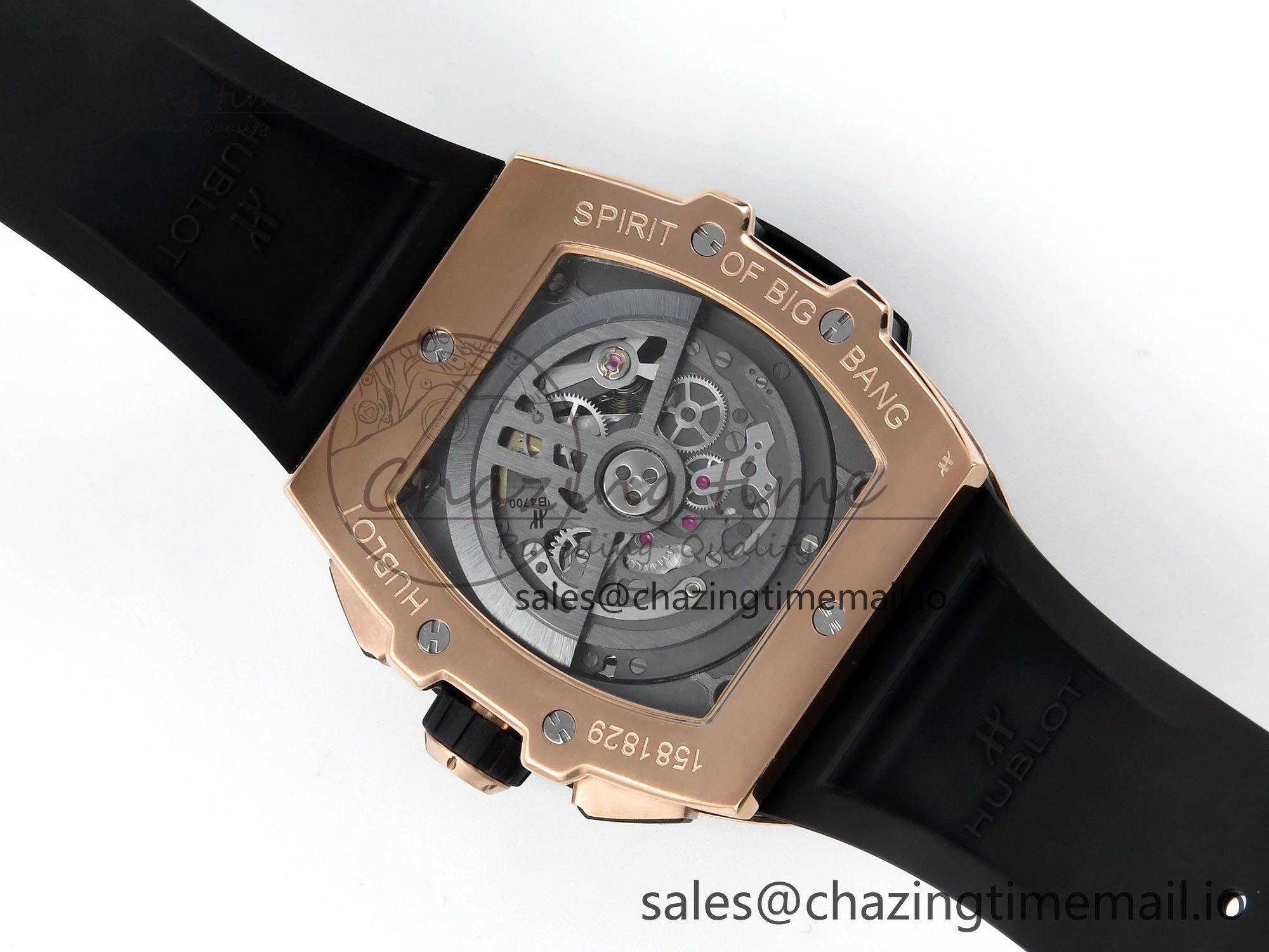 Spirit of Big Bang RG BBF 1:1 Best Edition Black Ceramic Bezel Skeleton Dial on Black Rubber Strap A Minimalist 6690
