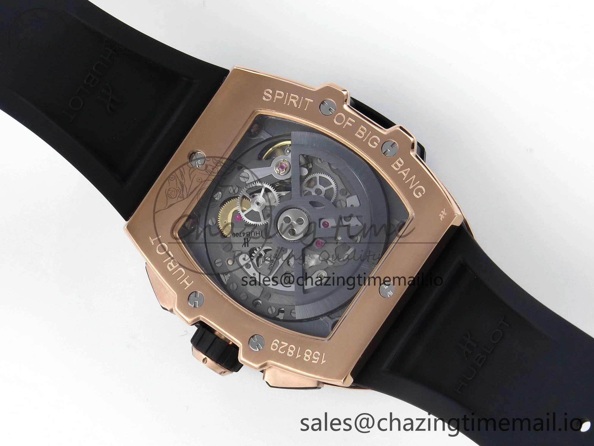 Spirit of Big Bang RG BBF 1:1 Best Edition Black Ceramic Bezel Skeleton Dial on Black Rubber Strap A Minimalist 6690