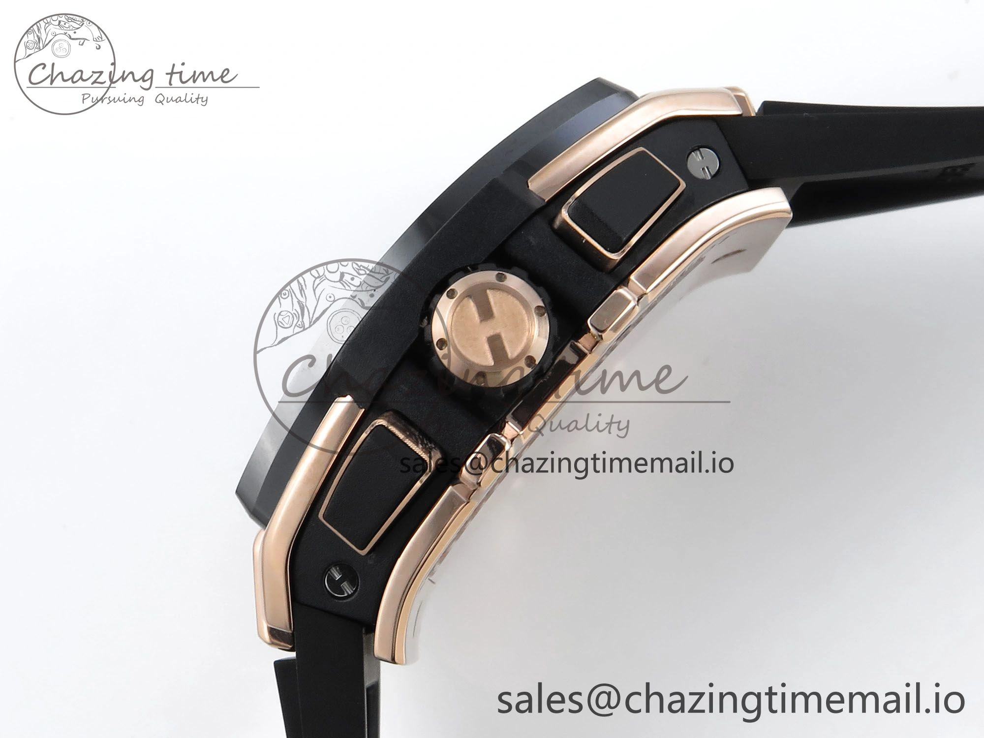 Spirit of Big Bang RG BBF 1:1 Best Edition Black Ceramic Bezel Skeleton Dial on Black Rubber Strap A Minimalist 6690