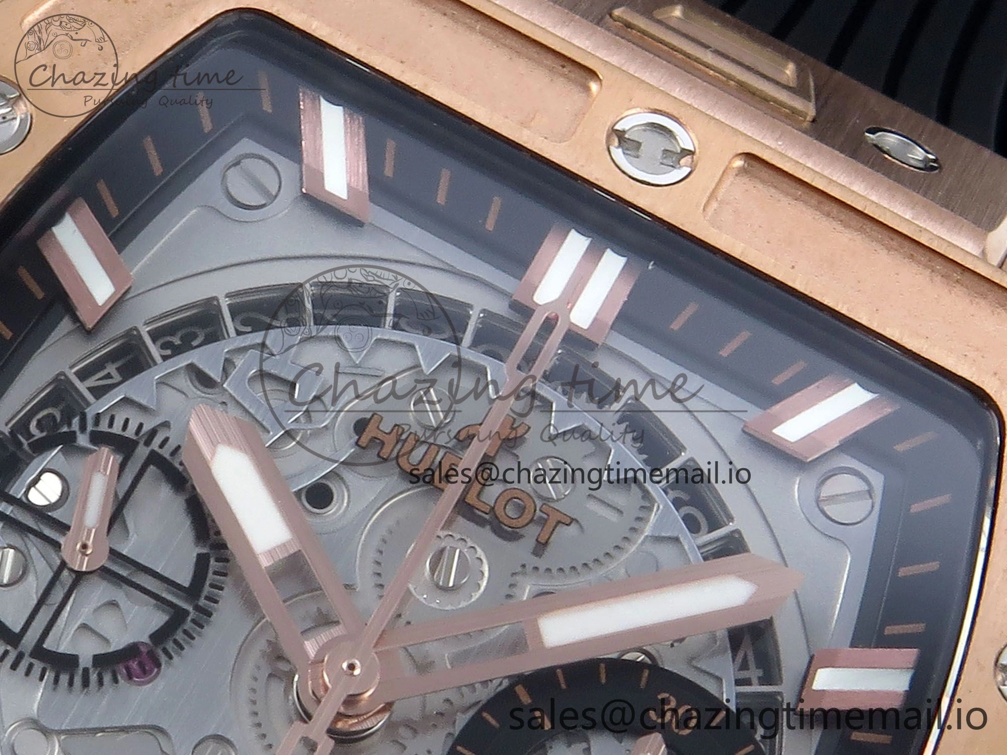 Timeless Spirit of Big Bang RG BBF 1:1 Best Edition RG Ceramic Bezel Skeleton Dial on Black Rubber Strap A 6689