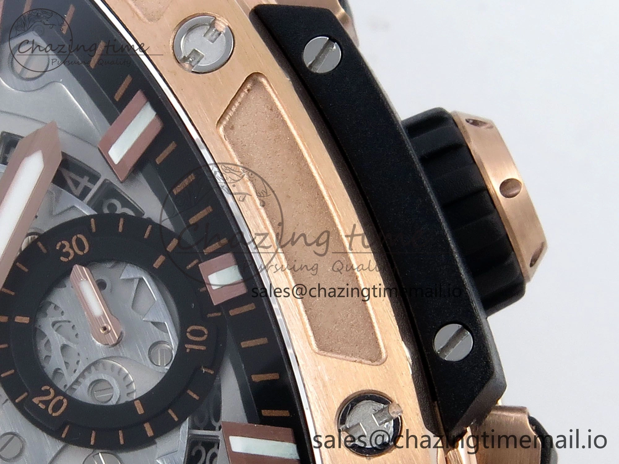 Timeless Spirit of Big Bang RG BBF 1:1 Best Edition RG Ceramic Bezel Skeleton Dial on Black Rubber Strap A 6689