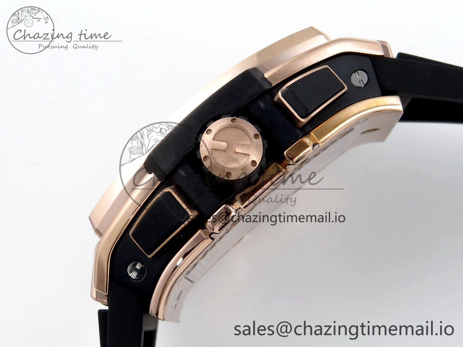 Timeless Spirit of Big Bang RG BBF 1:1 Best Edition RG Ceramic Bezel Skeleton Dial on Black Rubber Strap A 6689