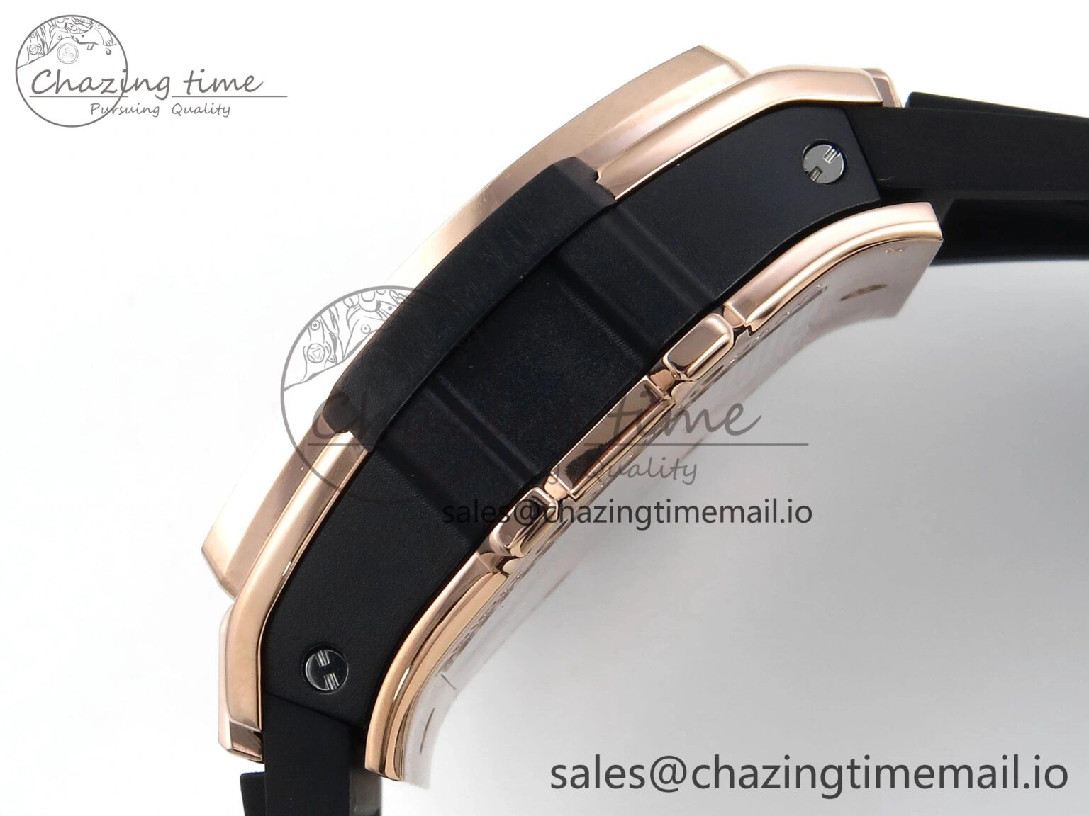 Timeless Spirit of Big Bang RG BBF 1:1 Best Edition RG Ceramic Bezel Skeleton Dial on Black Rubber Strap A 6689