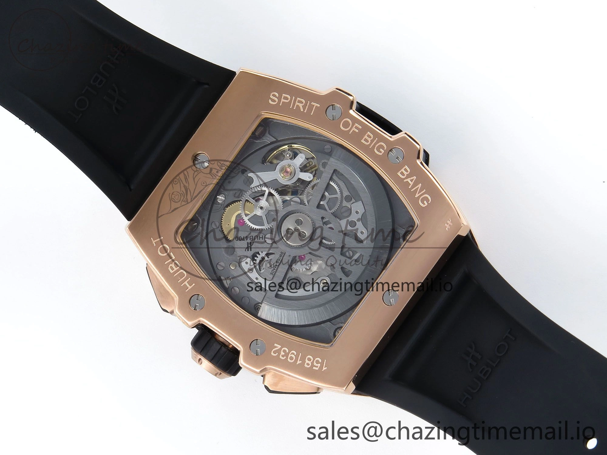 Timeless Spirit of Big Bang RG BBF 1:1 Best Edition RG Ceramic Bezel Skeleton Dial on Black Rubber Strap A 6689