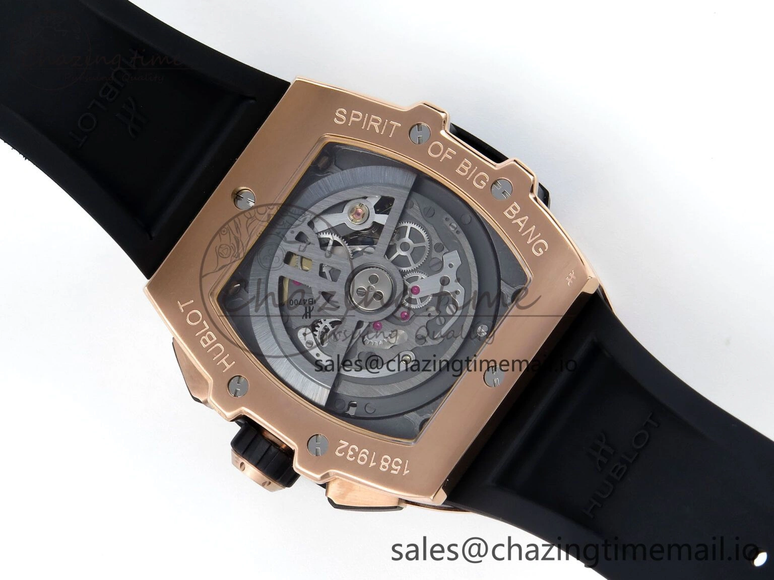 Timeless Spirit of Big Bang RG BBF 1:1 Best Edition RG Ceramic Bezel Skeleton Dial on Black Rubber Strap A 6689