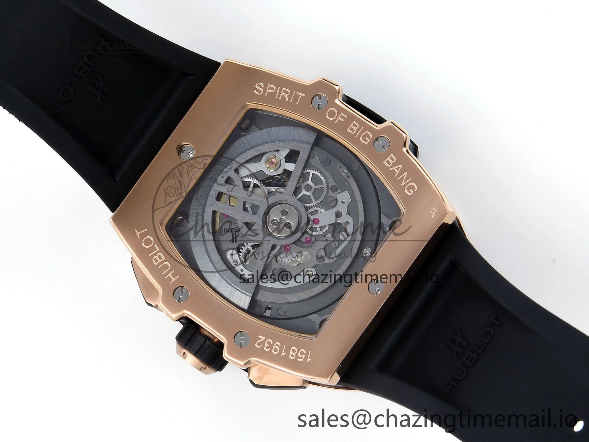 Timeless Spirit of Big Bang RG BBF 1:1 Best Edition RG Ceramic Bezel Skeleton Dial on Black Rubber Strap A 6689