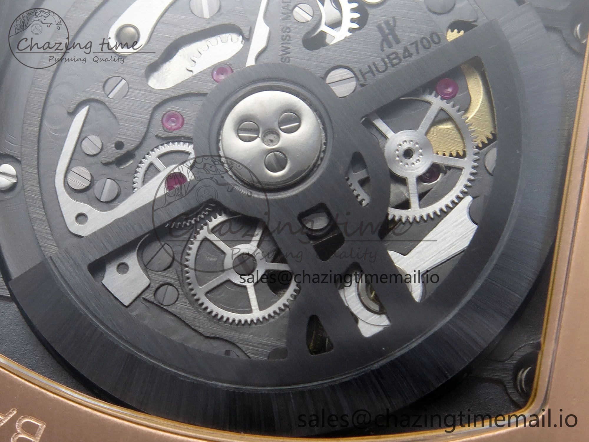 Timeless Spirit of Big Bang RG BBF 1:1 Best Edition RG Ceramic Bezel Skeleton Dial on Black Rubber Strap A 6689