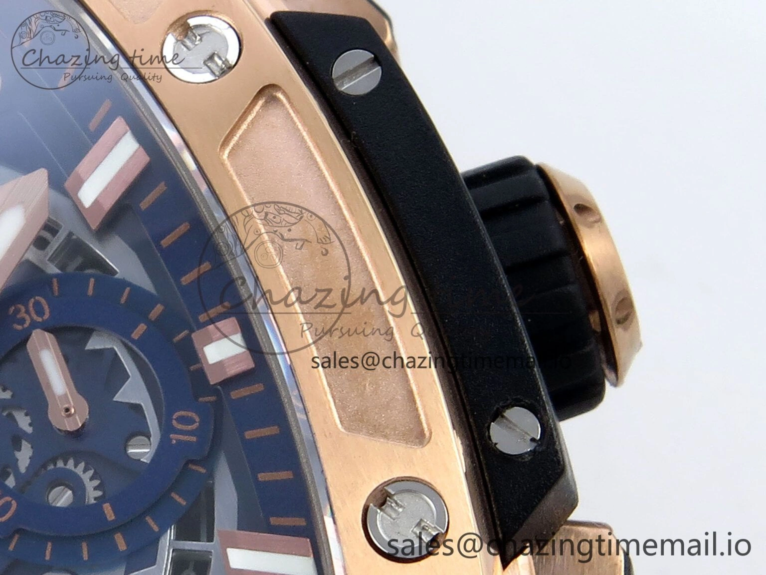 Fashionable Spirit of Big Bang RG BBF 1:1 Best Edition Skeleton Dial on Blue Rubber Strap A 6695