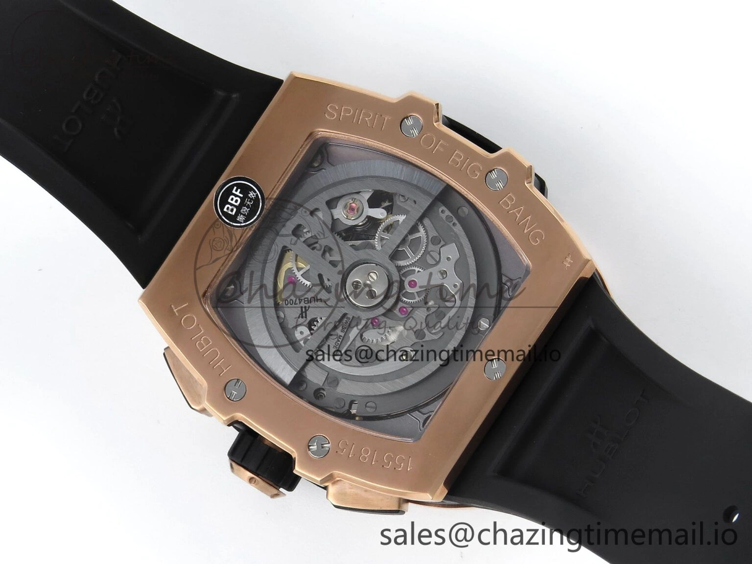 Fashionable Spirit of Big Bang RG BBF 1:1 Best Edition Skeleton Dial on Blue Rubber Strap A 6695