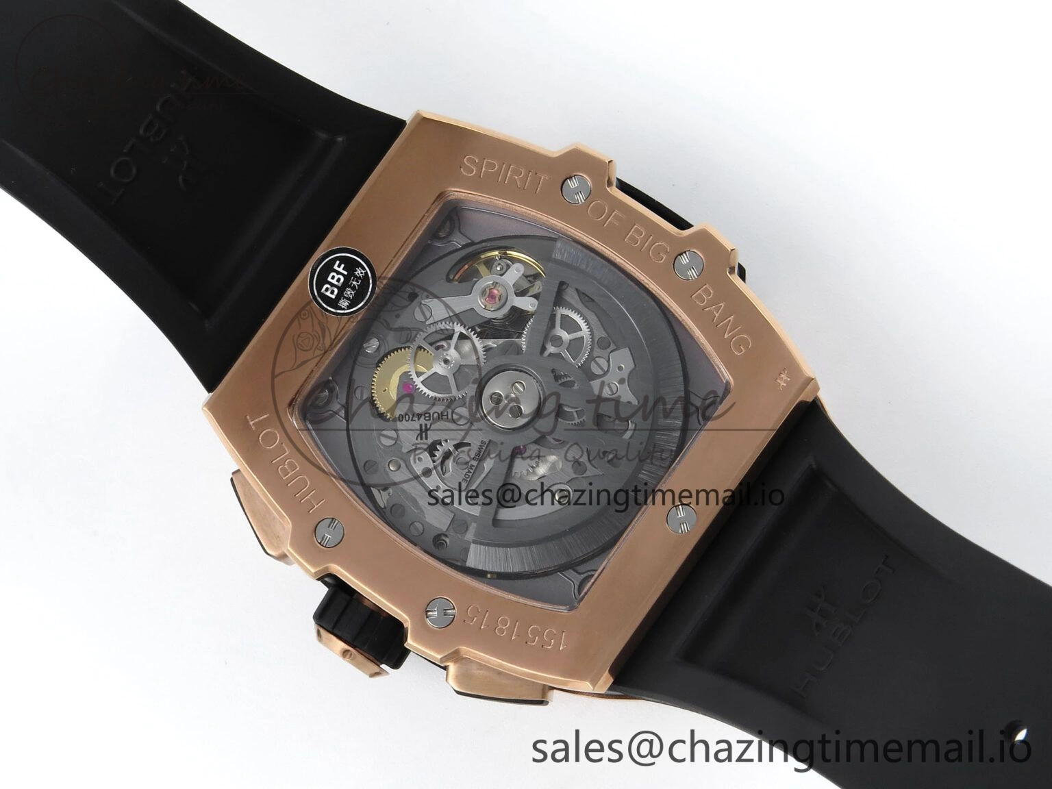 Fashionable Spirit of Big Bang RG BBF 1:1 Best Edition Skeleton Dial on Blue Rubber Strap A 6695