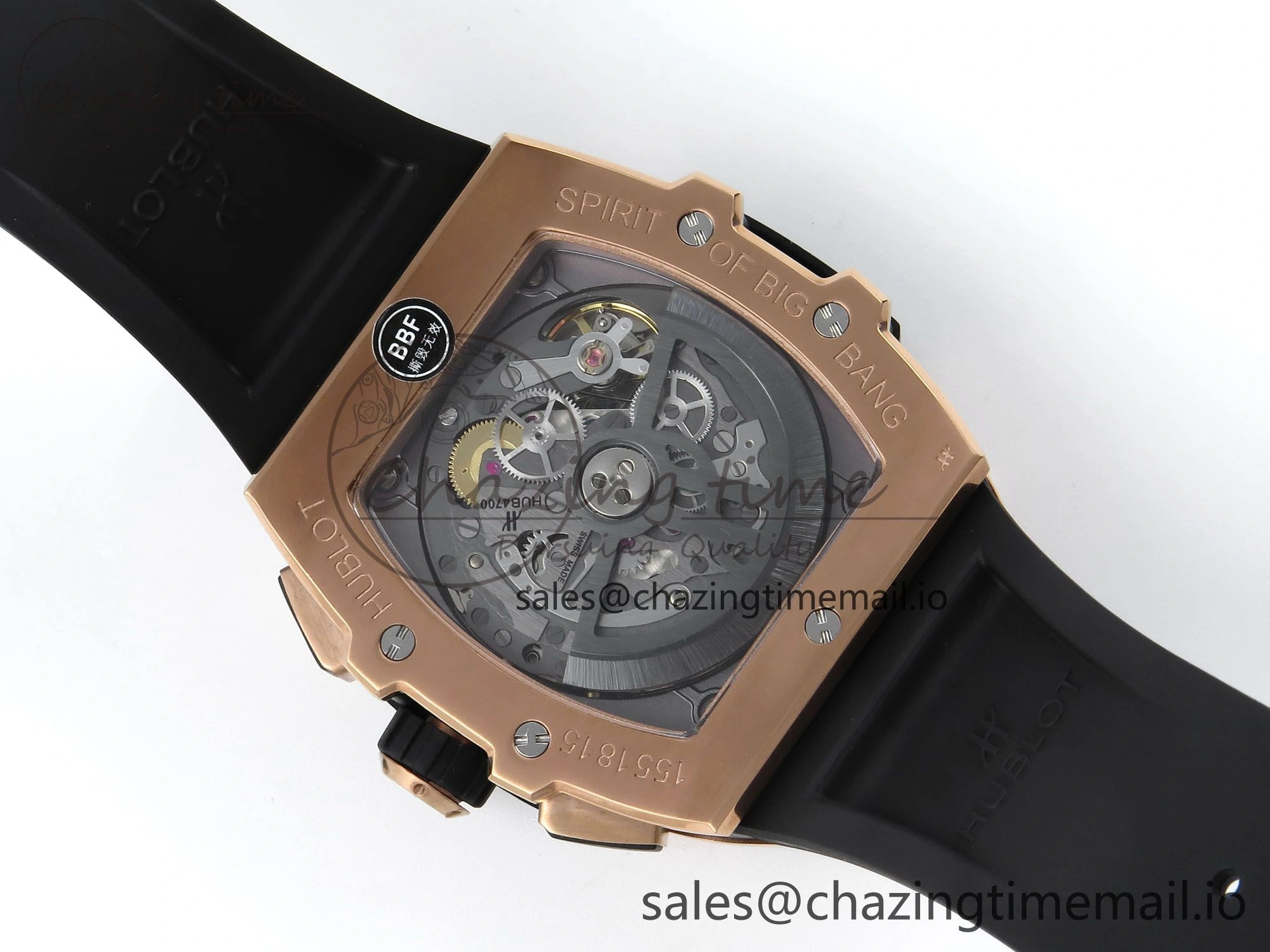 Fashionable Spirit of Big Bang RG BBF 1:1 Best Edition Skeleton Dial on Blue Rubber Strap A 6695