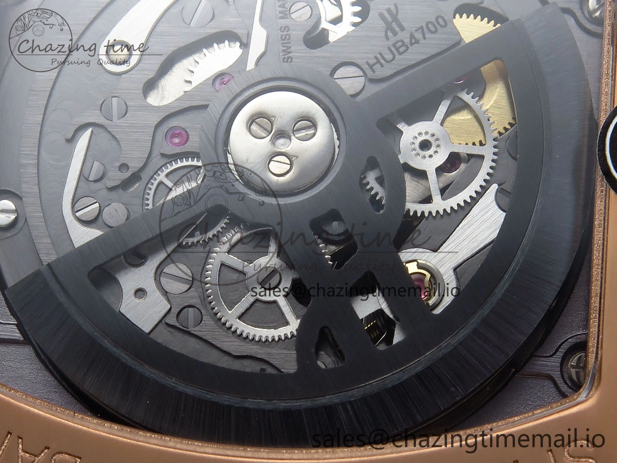 Fashionable Spirit of Big Bang RG BBF 1:1 Best Edition Skeleton Dial on Blue Rubber Strap A 6695