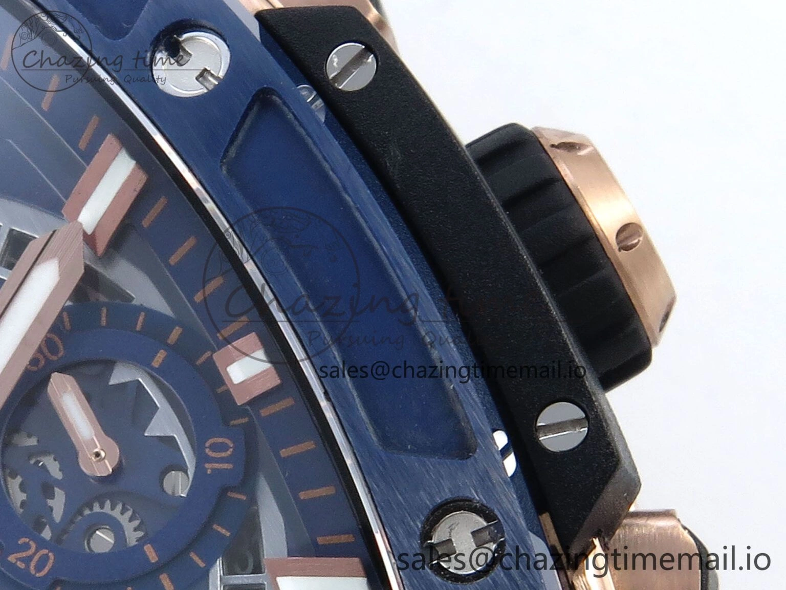 Original Spirit of Big Bang RG BBF 1:1 Best Edition Skeleton Dial on Blue Rubber Strap A 6693