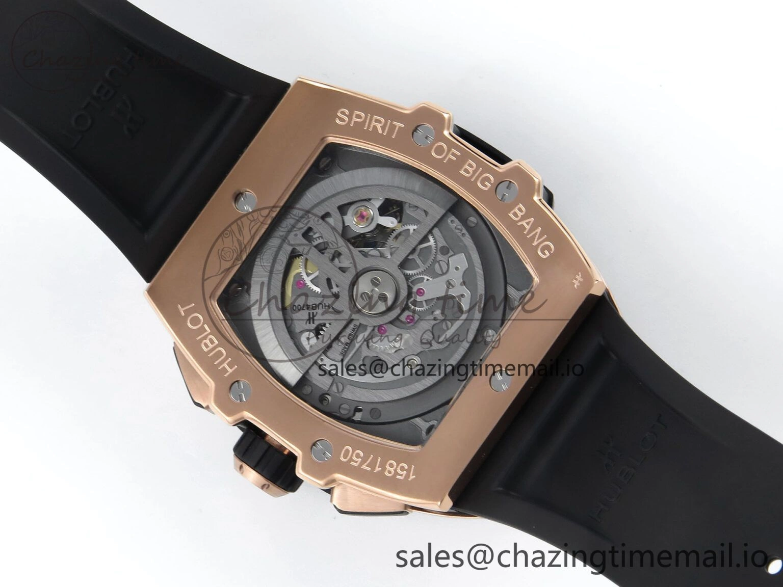 Original Spirit of Big Bang RG BBF 1:1 Best Edition Skeleton Dial on Blue Rubber Strap A 6693