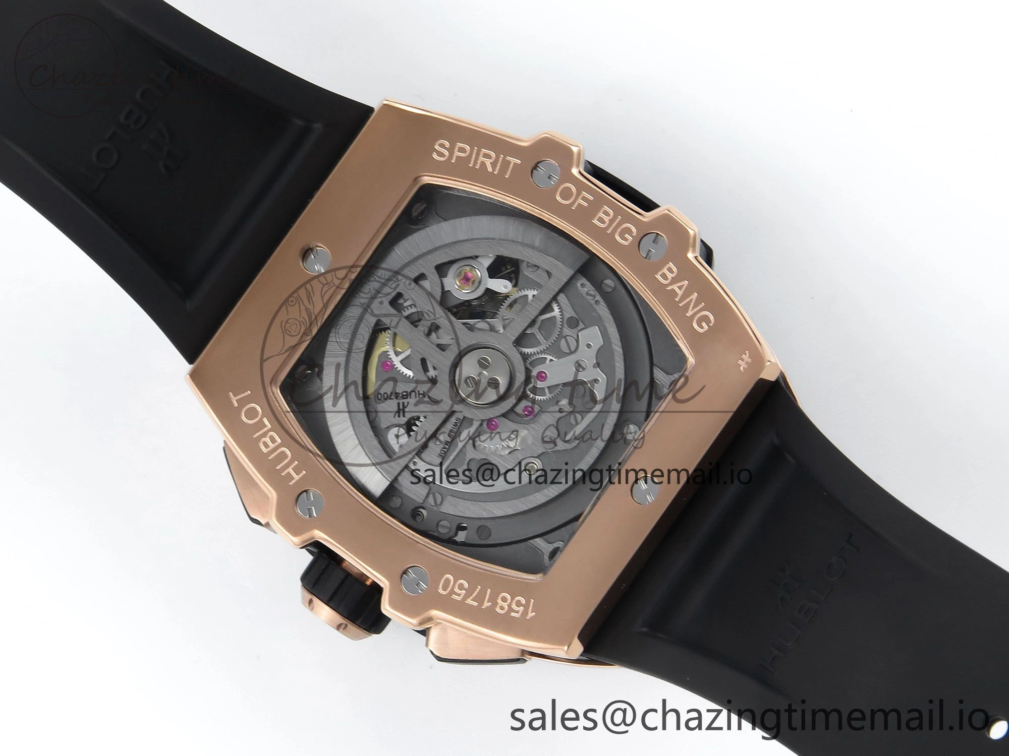 Original Spirit of Big Bang RG BBF 1:1 Best Edition Skeleton Dial on Blue Rubber Strap A 6693