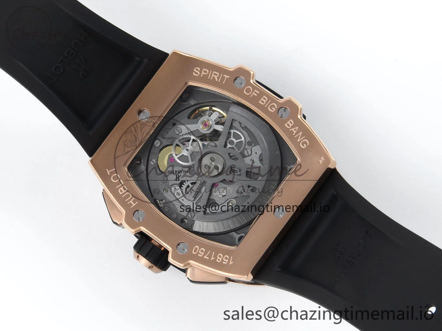 Original Spirit of Big Bang RG BBF 1:1 Best Edition Skeleton Dial on Blue Rubber Strap A 6693
