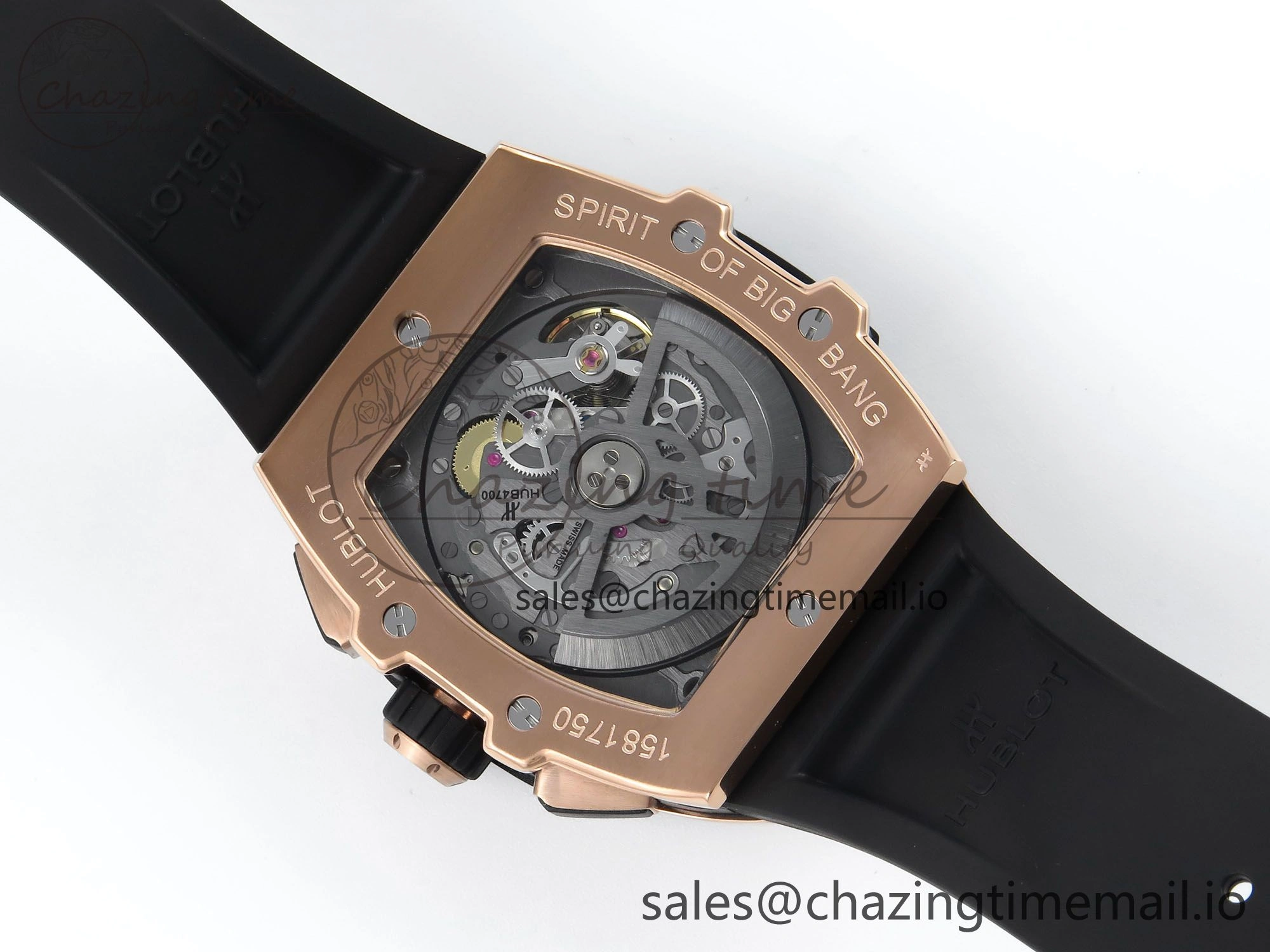 Original Spirit of Big Bang RG BBF 1:1 Best Edition Skeleton Dial on Blue Rubber Strap A 6693