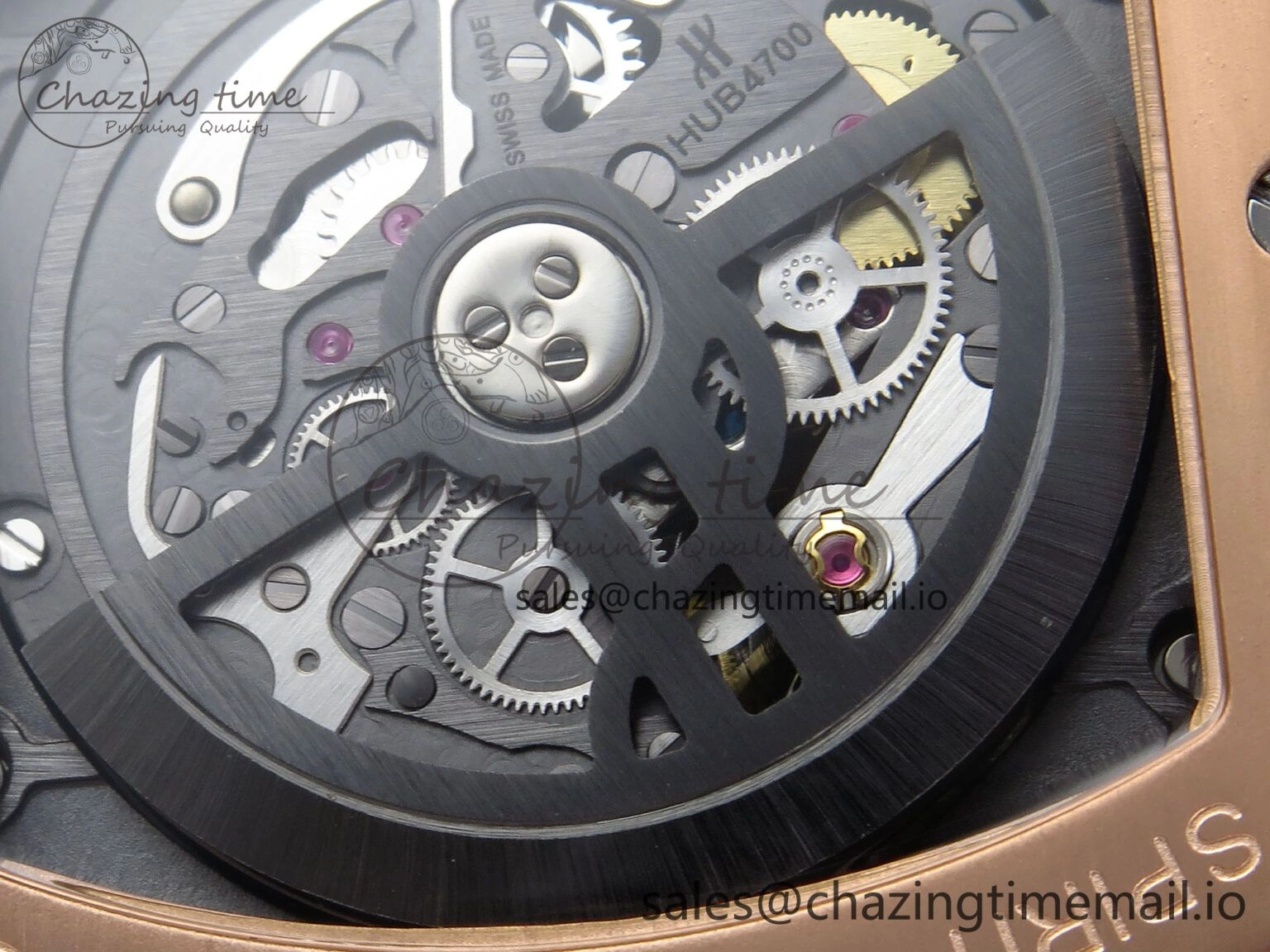 Original Spirit of Big Bang RG BBF 1:1 Best Edition Skeleton Dial on Blue Rubber Strap A 6693
