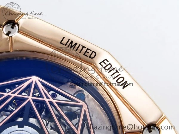 GoodFit Spirit of Big Bang Sang Bleu RG Full Diamonds BLSF Edition Skeleton Dial on Black Rubber Strap A 6735