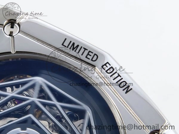 Sophisticated Spirit of Big Bang Sang Bleu SS Full Diamonds BLSF Edition Skeleton Dial on Black Rubber Strap A 6734