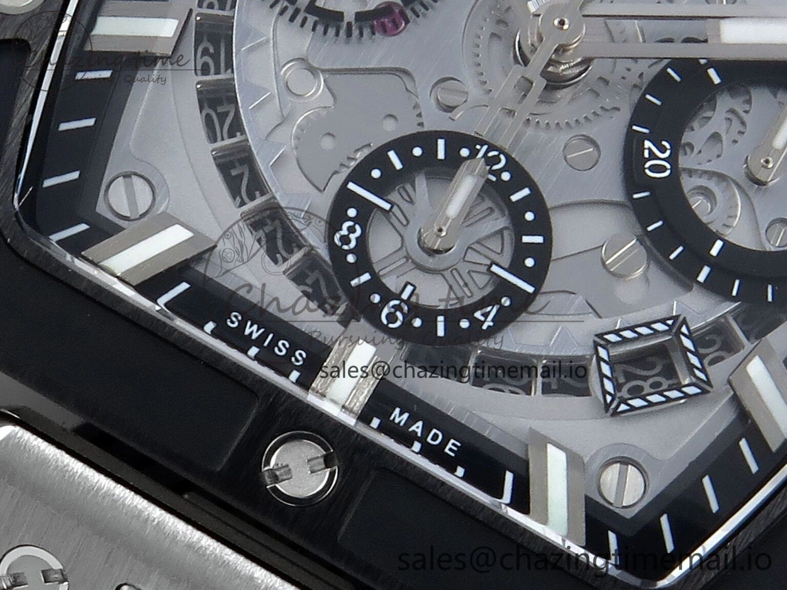 Youthful Spirit of Big Bang Titanium BBF 1:1 Best Edition Black Ceramic Bezel Skeleton Dial on Black Rubber Strap A 6694