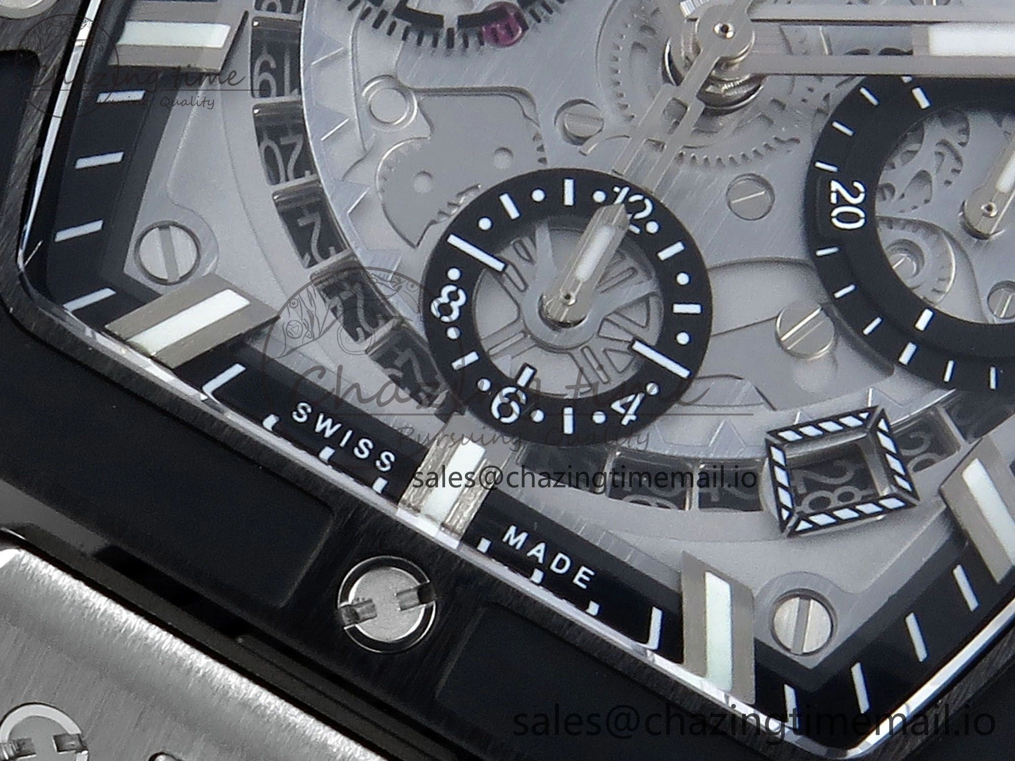Youthful Spirit of Big Bang Titanium BBF 1:1 Best Edition Black Ceramic Bezel Skeleton Dial on Black Rubber Strap A 6694