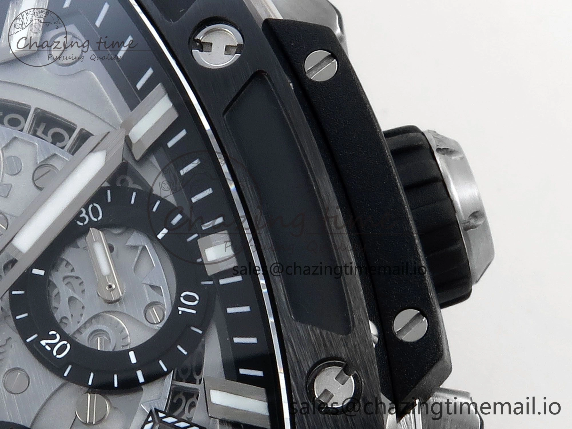 Youthful Spirit of Big Bang Titanium BBF 1:1 Best Edition Black Ceramic Bezel Skeleton Dial on Black Rubber Strap A 6694
