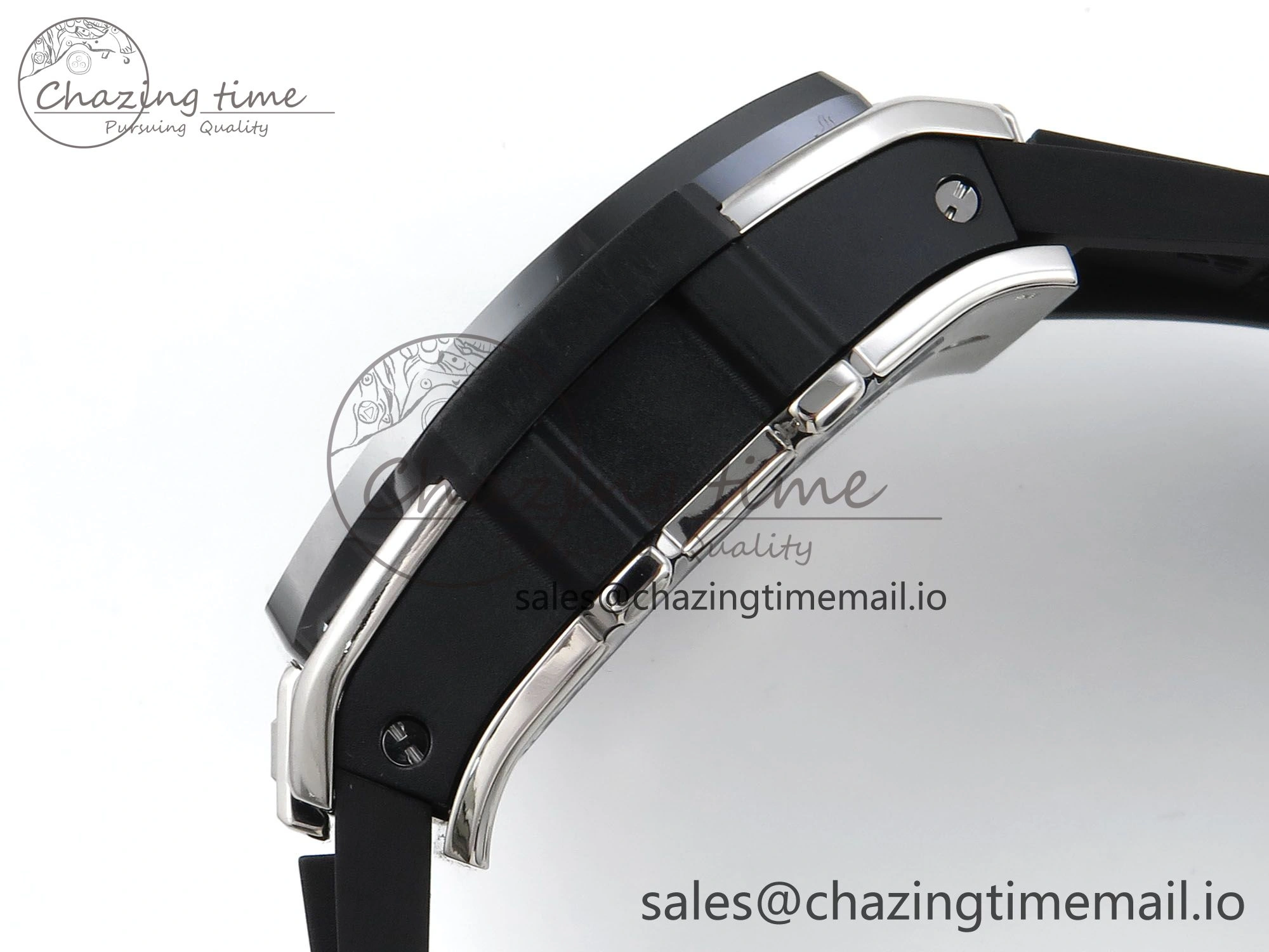 Youthful Spirit of Big Bang Titanium BBF 1:1 Best Edition Black Ceramic Bezel Skeleton Dial on Black Rubber Strap A 6694