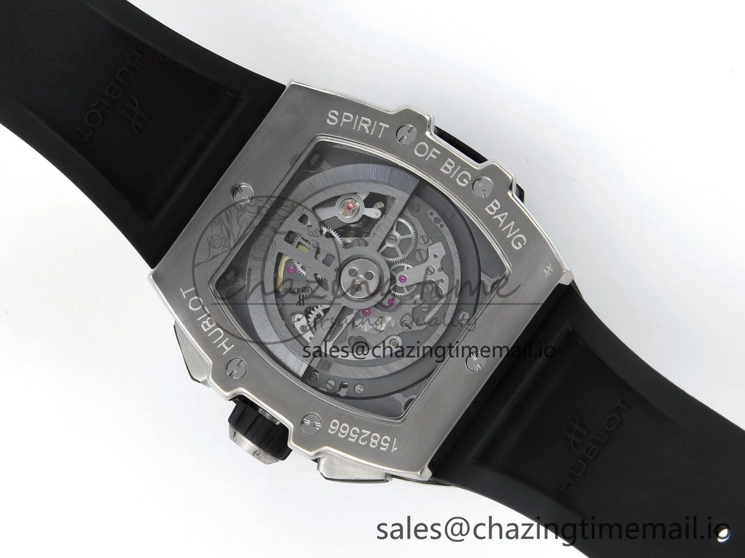 Youthful Spirit of Big Bang Titanium BBF 1:1 Best Edition Black Ceramic Bezel Skeleton Dial on Black Rubber Strap A 6694