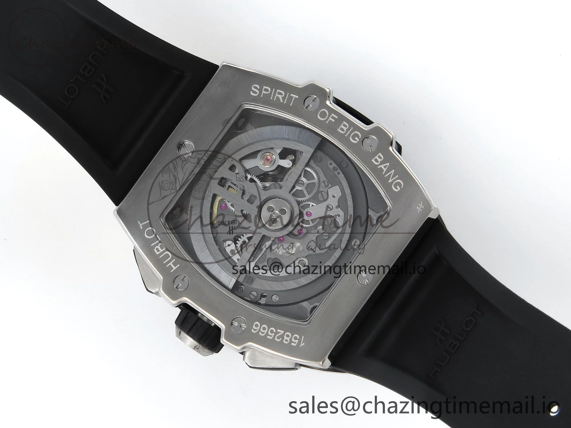 Youthful Spirit of Big Bang Titanium BBF 1:1 Best Edition Black Ceramic Bezel Skeleton Dial on Black Rubber Strap A 6694