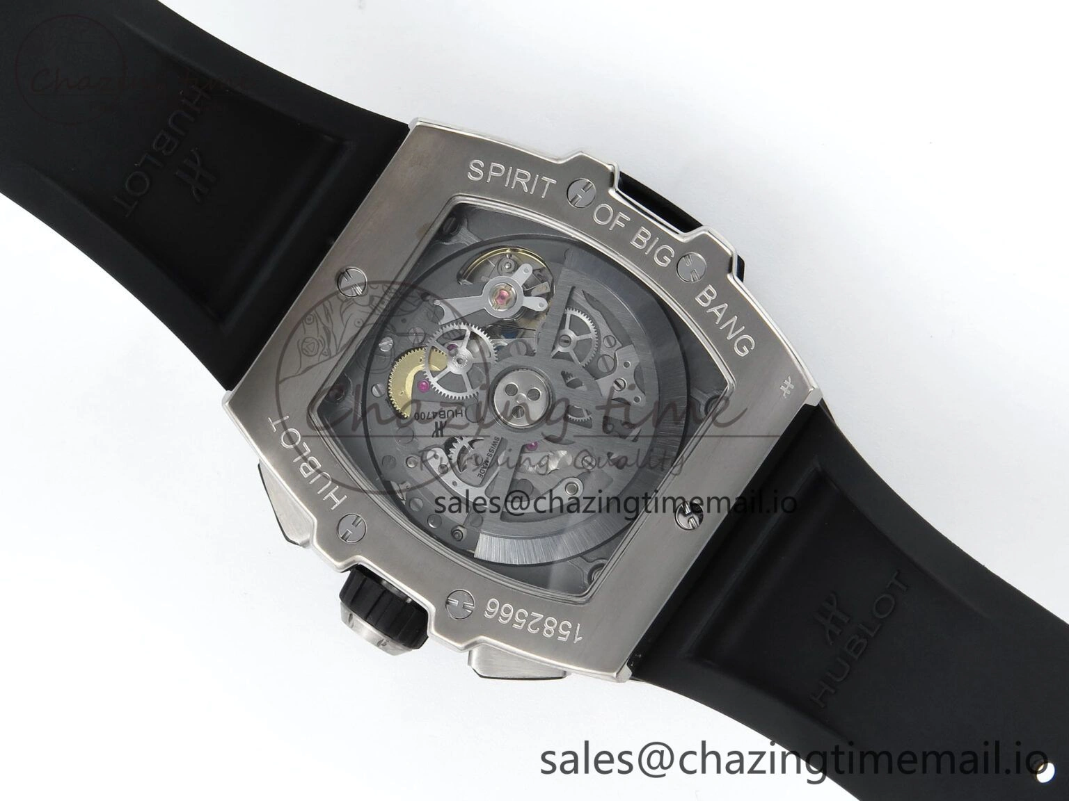 Youthful Spirit of Big Bang Titanium BBF 1:1 Best Edition Black Ceramic Bezel Skeleton Dial on Black Rubber Strap A 6694