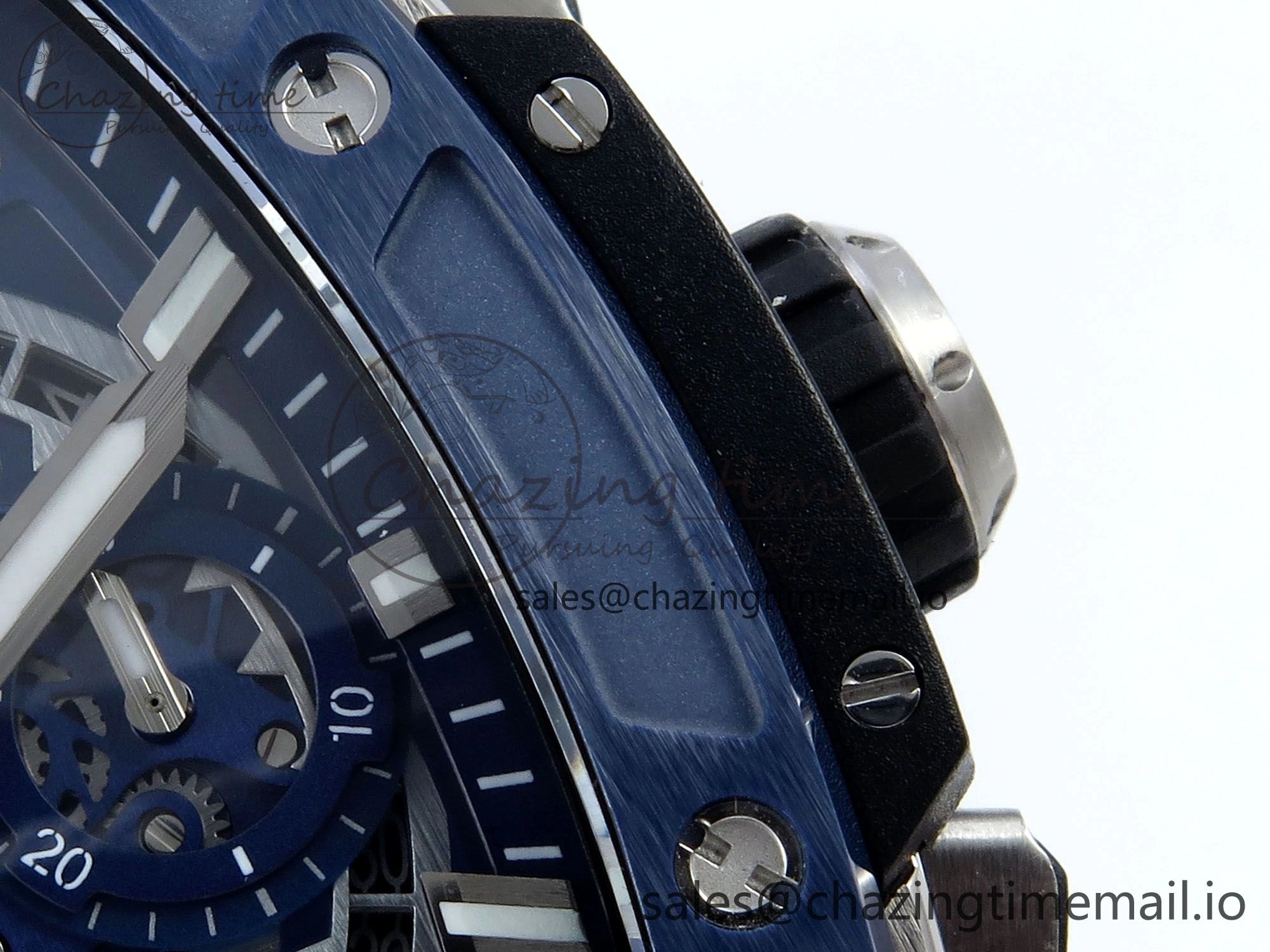 WellDesigned Spirit of Big Bang Titanium BBF 1:1 Best Edition Blue Ceramic Bezel Skeleton Dial on Blue Rubber Strap A 6698