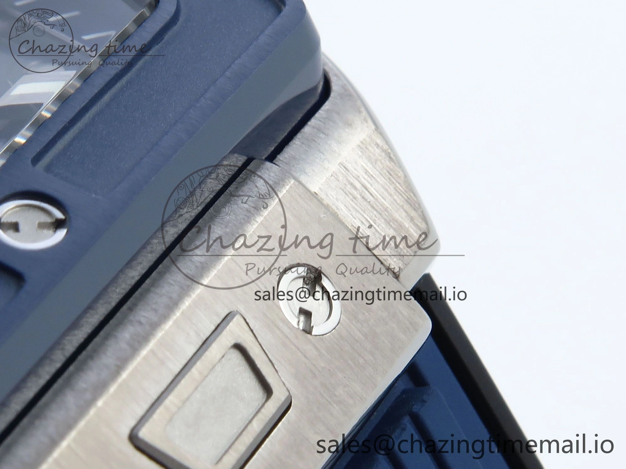 WellDesigned Spirit of Big Bang Titanium BBF 1:1 Best Edition Blue Ceramic Bezel Skeleton Dial on Blue Rubber Strap A 6698
