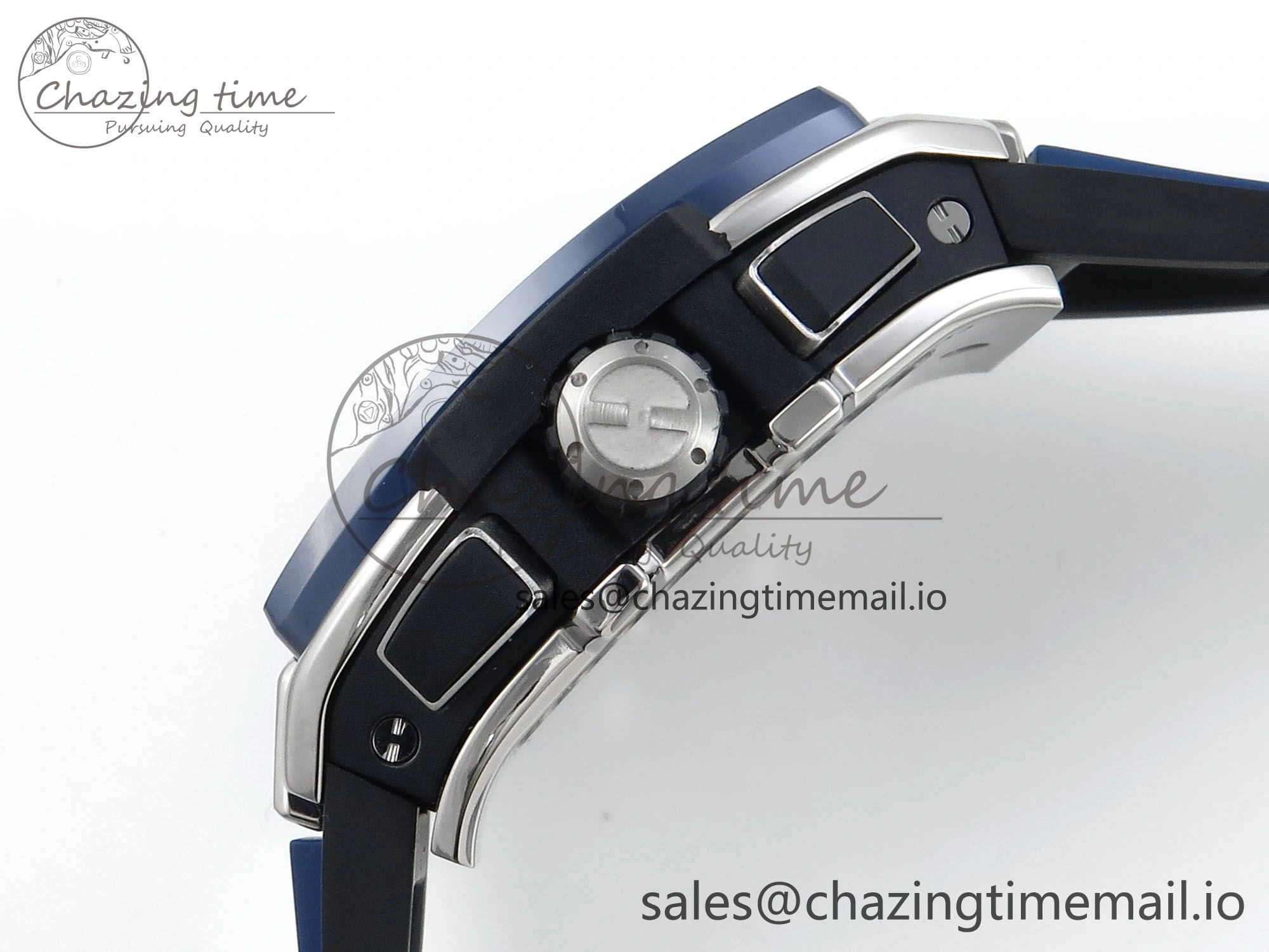 WellDesigned Spirit of Big Bang Titanium BBF 1:1 Best Edition Blue Ceramic Bezel Skeleton Dial on Blue Rubber Strap A 6698
