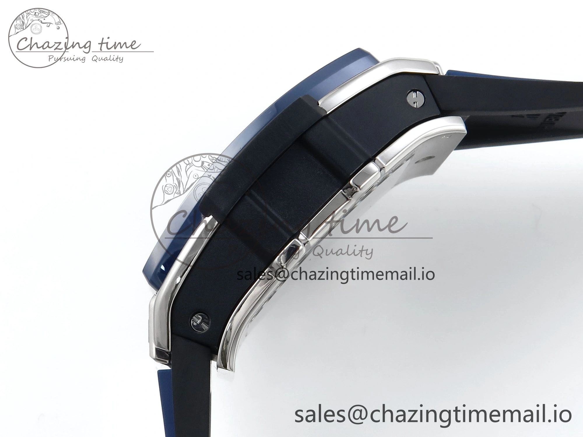 WellDesigned Spirit of Big Bang Titanium BBF 1:1 Best Edition Blue Ceramic Bezel Skeleton Dial on Blue Rubber Strap A 6698