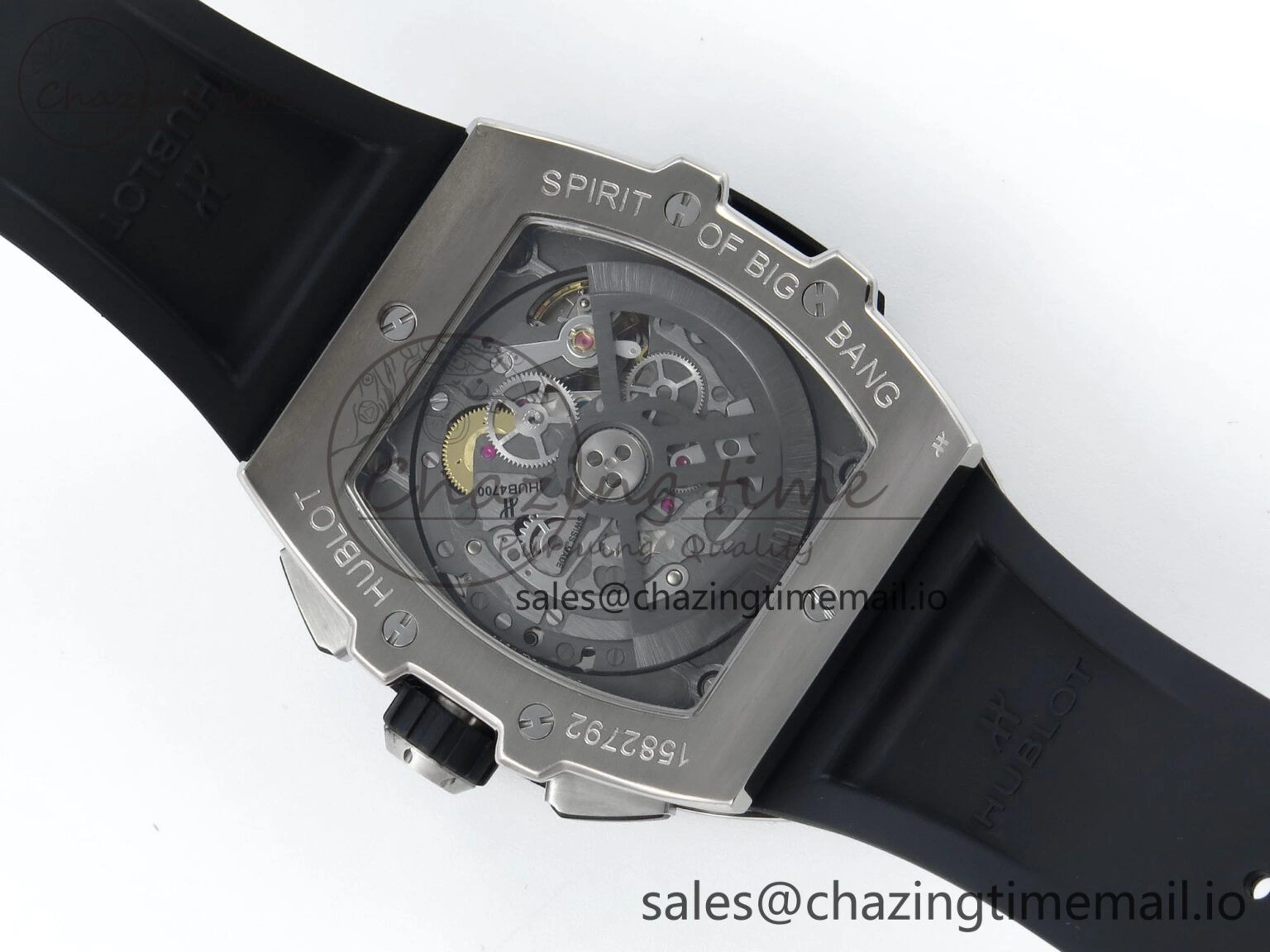 WellDesigned Spirit of Big Bang Titanium BBF 1:1 Best Edition Blue Ceramic Bezel Skeleton Dial on Blue Rubber Strap A 6698
